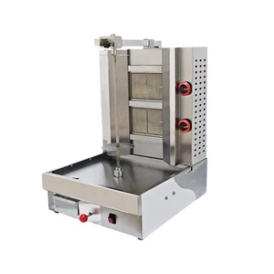 Barbecue vertical de gril de kebab de gaz de petite machine commerciale de Shawarma pour des machines de traitement de viande de restaurant deux brûleurs en céramique - Product Image 2