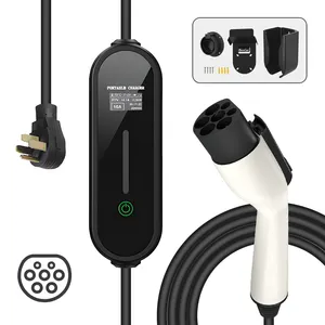 JINGUAN 16-32A current adjustable 3.5KW 7Kw 22KW home evse portable ev charger type 2 iec 62196 electric car charger