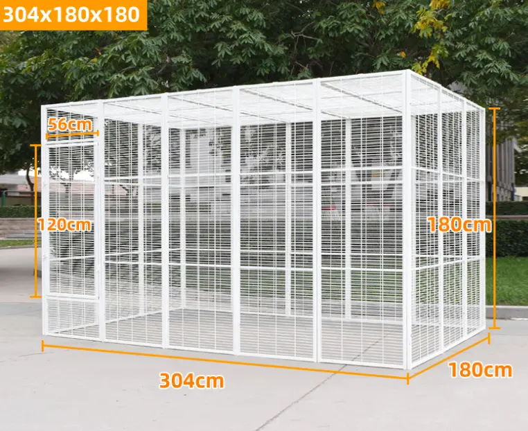 304*180*180cm square thicker big bird cage can add 1 door 2 door