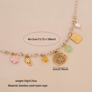 Collar de cadena de eslabones bohemios, joyería de playa de acero inoxidable con estrella de mar y concha marina, accesorio de dopamina - Product Image 5