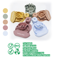 Ensemble d'Alimentation Bébé Personnalisé en Silicone avec Bol à Forte Succion, Cuillère et Bavoir