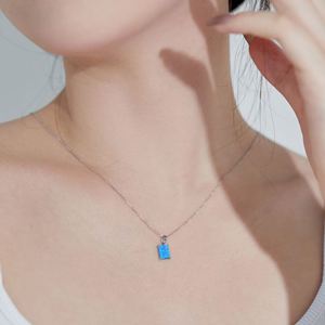 Dylam Luxury Jewelry Daily Accessories Stunning 5A Cubic Zirconia Gemstone Synthetic <b>Opal</b> Pendant <b>Necklace</b> for Women Lady - Product Image 4
