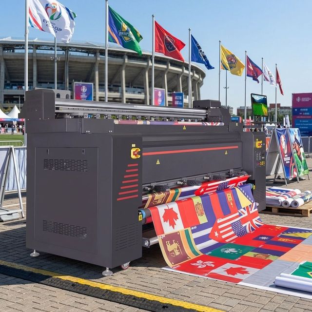 High Speed Industrial Digital Flag Printing Machine for Large Format Banners and Textile Soft Signage