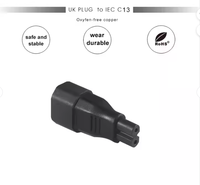 Adaptateur d'alimentation IEC C14 vers C7 15A 250V, convertisseur en forme de 8 pour ordinateur portable, téléviseur, lecteur DVD, console de jeu, équipement AV