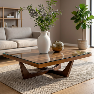 Mesa de Centro de Madera de Teca Hecha a Mano, Estilo Minimalista de Mediados de Siglo, Muebles para Sala de Estar de Indonesia - Product Image 2