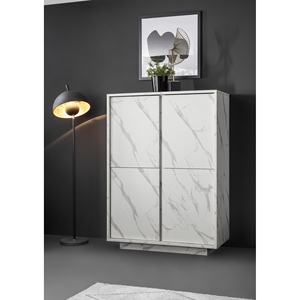 Credenza Modulare CARRARA CM 92X43 H. 145 EFFETTO MARMOREO BIANCO - Product Image 1