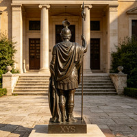 Statue de sculpture en bronze sur mesure, style paysage rétro, ornement héros romain antique pour entrée de villa