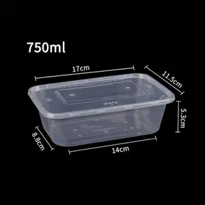 Disposable Microwave Food Container 750ml Plastic Lunch Box