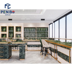 Di fascia alta moda gioielli <span class=keywords><strong>negozio</strong></span> di arredamento personalizzato compensato oro diamante modello di vetrina di gioielli Design per <span class=keywords><strong>negozio</strong></span> - Product Image 2