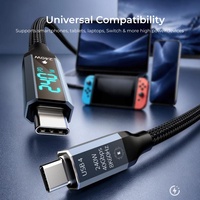 Kabel Tipe C 240W 40Gbps 8K 16K 60Hz Transfer Cepat Kabel Data Video 4K Dengan Layar Digital LED USB4.0 untuk Laptop