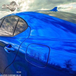 Film <span class=keywords><strong>vinyle</strong></span> pour voiture MIRROR CHROME BLUE, rouleaux complets 1,52 x 18 m, accessoires, style extérieur, adhésif automobile, feuille miroir haute élasticité - Product Image 4