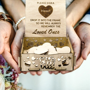 Souvenirs de mariage pour <span class=keywords><strong>invités</strong></span> livre d'or de mariage en acrylique, cœurs élégants en bois - Product Image 4