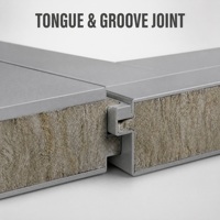Panneau sandwich en laine de roche ignifuge, isolant thermique, pour mur extérieur et toiture de chambre froide, structure en acier écologique