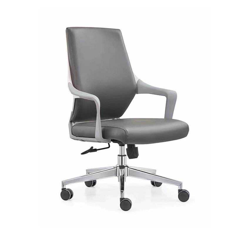 Gray pu leather mid-back