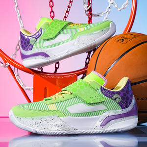 Zapatos de carreras de baloncesto de escuela secundaria para niños y niñas, tendencia de moda ligera, amortiguación con cordones, correr para niños grandes - Product Image 1