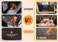 Housse de siège de voiture pour chien avec ventilation en maille Oxford, fond rigide, pour siège arrière, avec poche