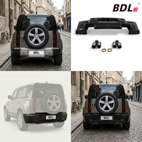 Pare-chocs arrière style LM noir brillant + embouts d'échappement pour Defender 90 110 130 2020+ |   Installation facile par visage à visser