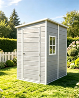 Abri de jardin 3x5 pieds en plastique PP avec structure en acier galvanisé, résistant aux intempéries et imperméable