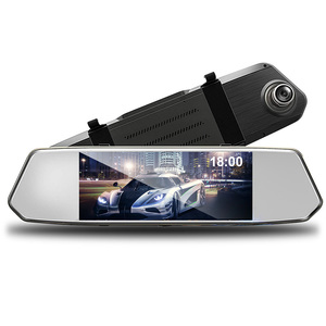 4K màn hình cảm ứng ghi lại siêu rõ ràng phía trước và phía sau máy ảnh kép Dashcam xe gương chiếu hậu Dash Cam - Product Image 6