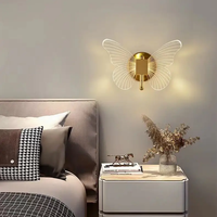 Applique murale LED inspirée des papillons avec lumière moderne, pour les hôtels, les chevets, les chambres et les murs de télévision de style nordique