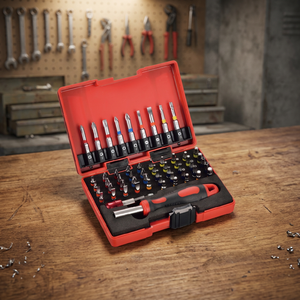 Outils à main OEM MRM MBT56KL2550E01, jeu de 56 embouts colorés en acier S2 chromé de 1/4 " x 25 mm/50 mm, coffret rigide, Taïwan - Product Image 2