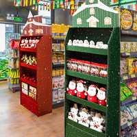 Présentoir pliable en carton à 10 étagères pour sacs cadeaux de Noël et du Nouvel An, support de rangement autoportant