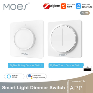 MOES Wi-Fi/ZigBee Smart Rotary/Touch Light Dimmer Switch AC 100-240V 50-60Hz App Control Life/Tuya Remote <strong>Alexa</strong> Google No <strong>Camera</strong> - Product Image 1