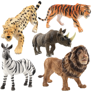Modelo de Simulación de Animales Salvajes de Pradera, Adorno Estático de PVC, Tigres, Leones, Guepardos, Rinocerontes, Cebras, Juguete Cognitivo para Niños - Product Image 1