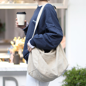 Bolsa de Compras de Hombro de Pana con Logotipo Personalizado Impreso, Nueva Oferta al por Mayor - Product Image 6