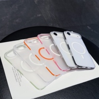 Coque de téléphone PC fine effet mat pour iPhone Air 14 15 16 17 Pro Max, compatible charge sans fil, magnétique, anti-jaunissement, translucide