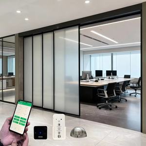 <span class=keywords><strong>Porte</strong></span> <span class=keywords><strong>coulissante</strong></span> rétractable moderne avec verre dépoli et cadre en aluminium pour appartement et bureau commercial - Product Image 3