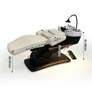 Chaise de salon de coiffure avec massage, vente chaude, lit de shampooing écologique pour spa capillaire, cuir PU confortable, mobilier de salon de beauté - Product Image 5
