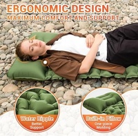 Tapis de camping gonflable imperméable avec oreiller pliable et résistant à l'humidité pour les pique-niques