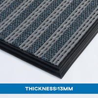 Tapis d'entrée robuste en PVC pour aéroport avec insert en tapis, antidérapant, lavable, épais, pour zones à fort trafic