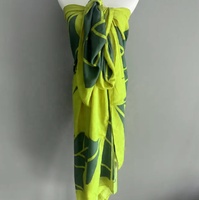 Paréo/Sarong de plage en voile de coton/soie/chiffon transparent à motif personnalisé, en rayonne