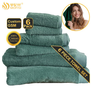 Ensemble de 6 serviettes de bain Mofisi 100% coton, grammage personnalisé pour usage domestique et spa - Product Image 1