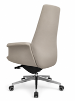 Chaise de bureau en cuir véritable à dossier moyen avec mousse moulée, chaise de direction de luxe ergonomique pivotante pour ordinateur de bureau