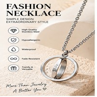 Collier pendentif personnalisé en acier inoxydable, vente en gros, unisexe, collier cercle rotatif, bijoux de mode, fournisseur OEM ODM