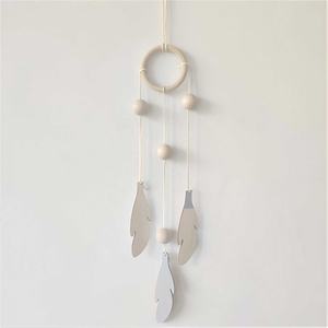 INS Style scandinave <span class=keywords><strong>attrape</strong></span>-rêves feuilles pièces en bois rideaux suspendus chambre d'enfants décoration murale ornements suspendus - Product Image 6