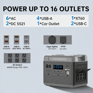 Solar Power Supply Fast Charging Solar Generator 2400W 2500W Powerstation EU <b>Portable</b> Power Station - Product Image 4