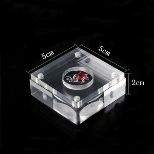 Clear acrylic gemstone box high transparency for display Crystal Base for Display Jewels