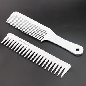 Salon Hairdressing White ABS <strong>Wide</strong> Tooth <strong>Comb</strong> Hairstyle Fine Teeth Oil Head <strong>Comb</strong> - Product Image 1