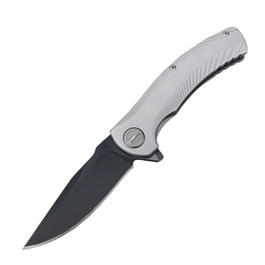 Couteau pliant industriel SEGUIN 3490 avec lame 8Cr13Mov et manche en acier inoxydable pour le camping en plein air et les situations d'urgence - Product Image 1