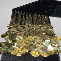 Nouveau Tissu en Dentelle Africaine Vintage de Haute Qualité avec Paillettes, Perles et Broderies Florales, Écologique et Durable, 5 Yards