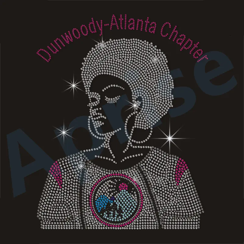 Aprise-Dunwoody-Atlanta Capítulo Rhinestone en la transferencia Afro Girl Jack y Jill J & J Diseños para camisetas