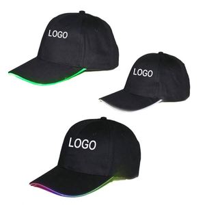 หมวกเบสบอลแฟชั่นพิมพ์โลโก้ตามสั่ง ไฟ LED ส่องสว่างในที่มืด ของขวัญส่งเสริมการขายสำหรับงานปาร์ตี้ - Product Image 1