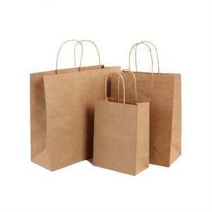 Sacs en papier kraft brun personnalisables avec logo, promotion KM, sacs de shopping écologiques en kraft - Product Image 1