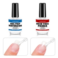 Limegirl 15ml Kit de préparation des ongles apprêt non acide déshydrateur de finition mate à séchage rapide et gels UV à liaison supérieure sous forme liquide