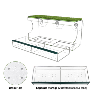 Lớn Trong Suốt 180 Rõ Ràng Nhựa Bơm Lại Trượt Khay <span class=keywords><strong>Bird</strong></span> Trung Chuyển Cửa Sổ Cho Bên Ngoài Xem - Product Image 2