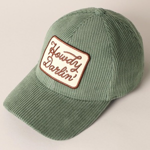 Casquette de baseball en velours côtelé 100% coton à 5 panneaux avec motif à pois brodé en 3D pour hommes et femmes - Product Image 5